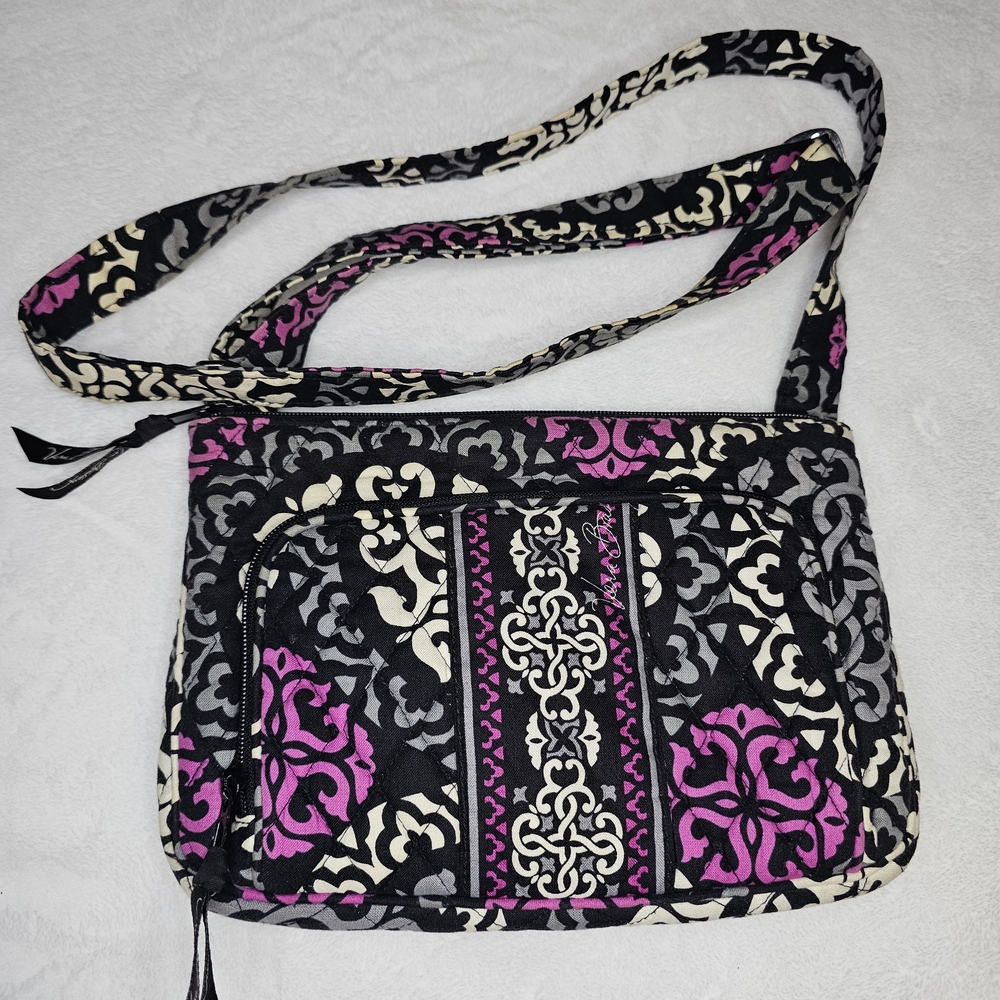 Vera Bradley Stylish Black and Pink Patterned Women's Bag